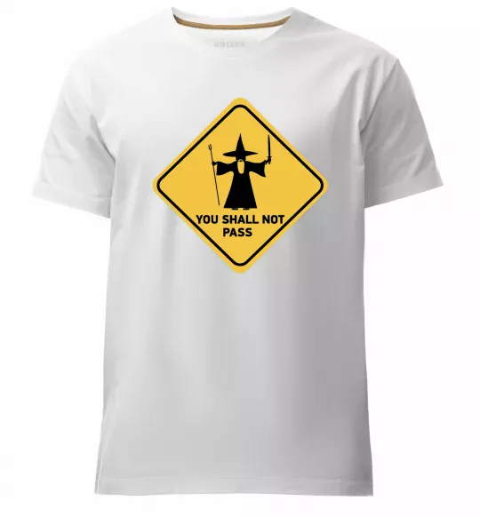 Мужская премиум футболка You shall not pass sign Белый фото