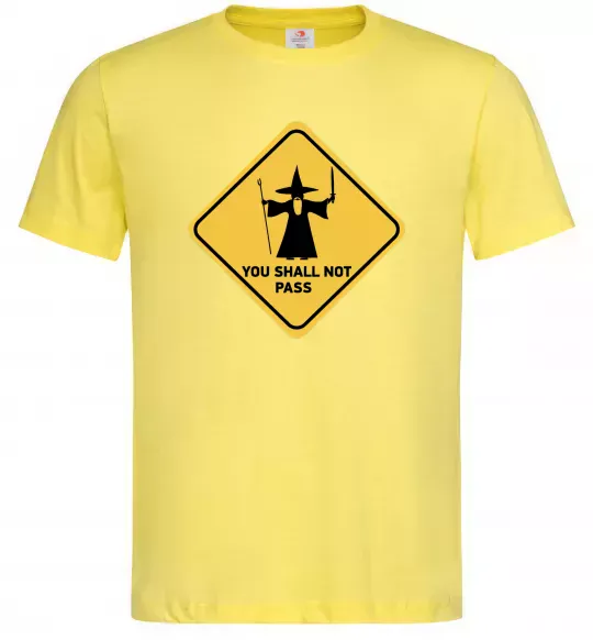 Мужская футболка You shall not pass sign Лимонный фото