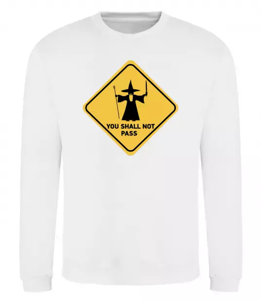 Світшот You shall not pass sign Білий фото