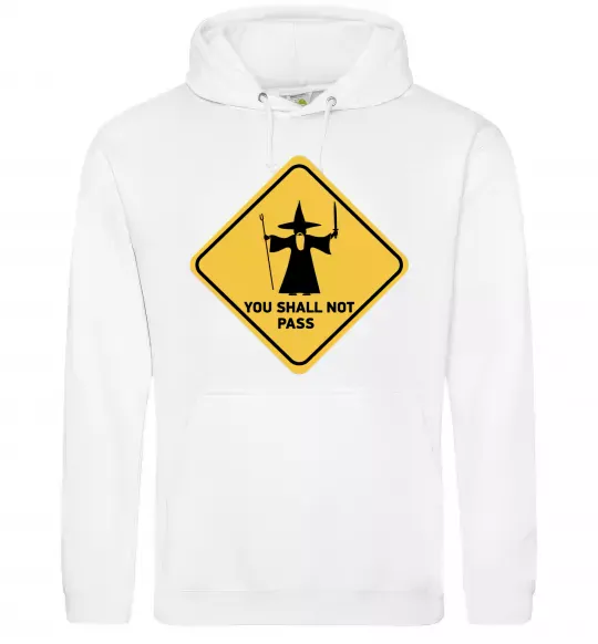 Жіноча толстовка (худі) You shall not pass sign Білий фото