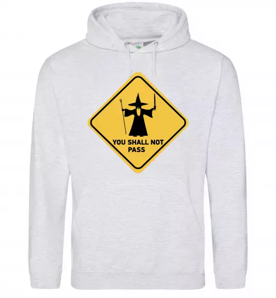 Жіноча толстовка (худі) You shall not pass sign Сірий меланж фото