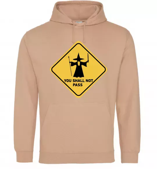 Жіноча толстовка (худі) You shall not pass sign Пісочний фото