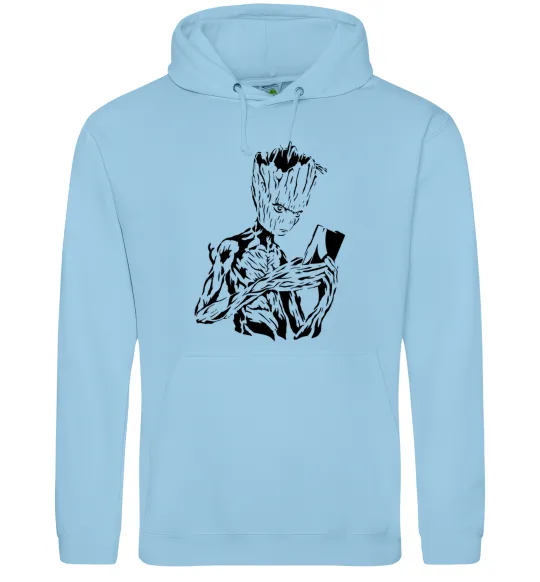 Женская толстовка (худи) Грут та книга Голубой фото