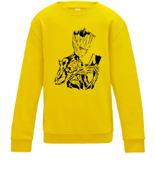 Детский Свитшот Грут та книга Солнечно желтый фото