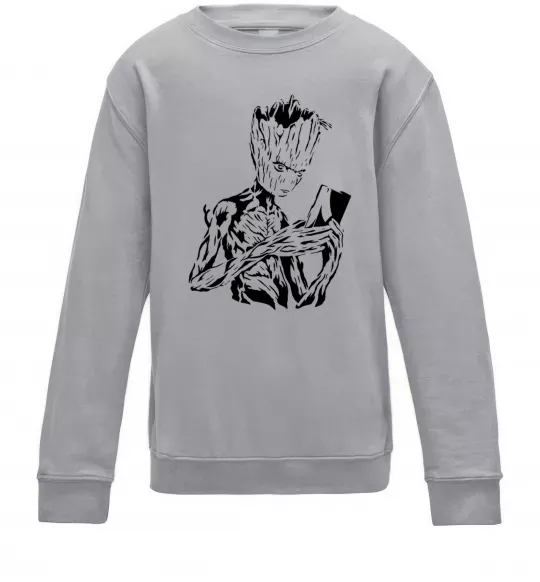 Детский Свитшот Грут та книга Серый меланж фото