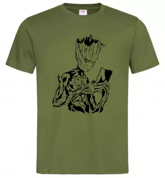 Чоловіча футболка Грут та книга Оливковий фото