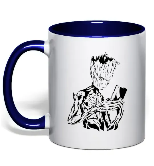 Чашка с цветной ручкой Грут та книга Глубокий темно-синий фото