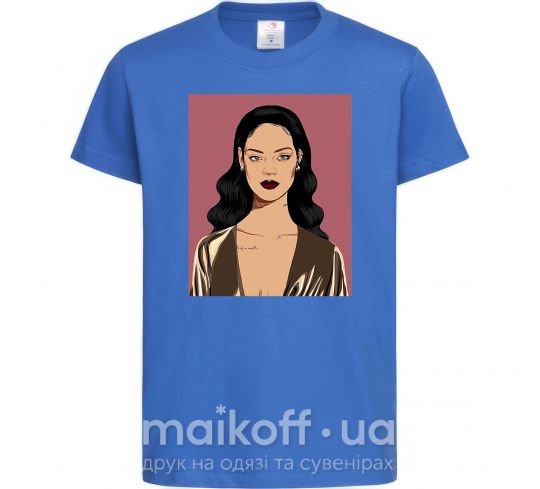 Дитяча футболка Rihanna art Яскраво-синій фото