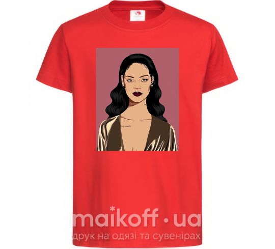 Дитяча футболка Rihanna art Червоний фото