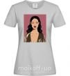 Женская футболка Rihanna art Серый фото