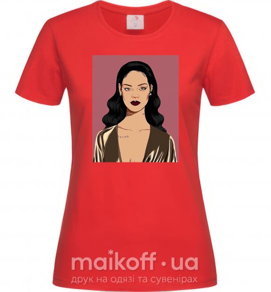 Женская футболка Rihanna art Красный фото