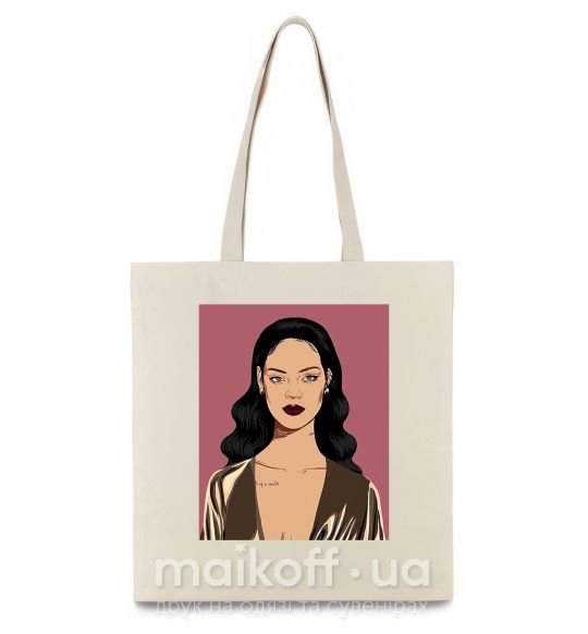 Еко-сумка Rihanna art Бежевий фото