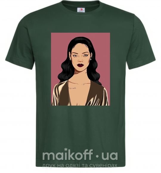 Чоловіча футболка Rihanna art Темно-зелений фото