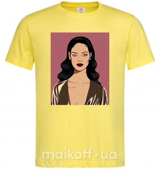 Чоловіча футболка Rihanna art Лимонний фото