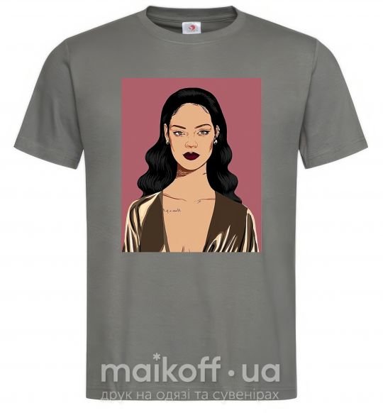 Чоловіча футболка Rihanna art Графіт фото