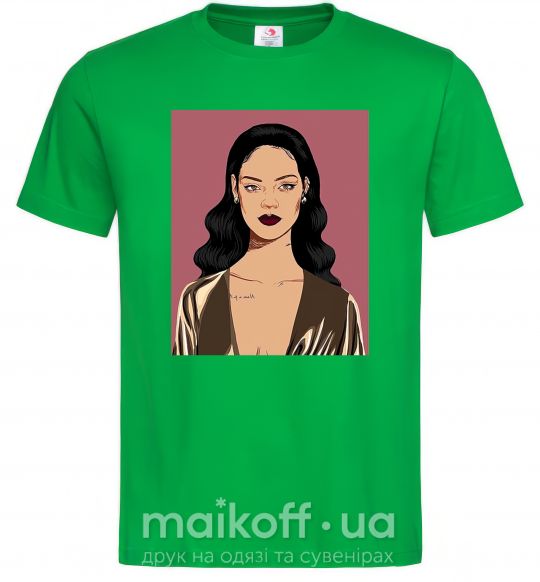 Мужская футболка Rihanna art Зеленый фото