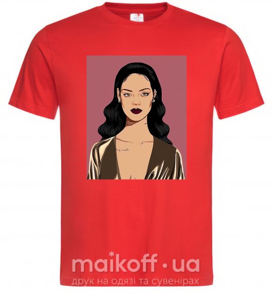 Мужская футболка Rihanna art Красный фото