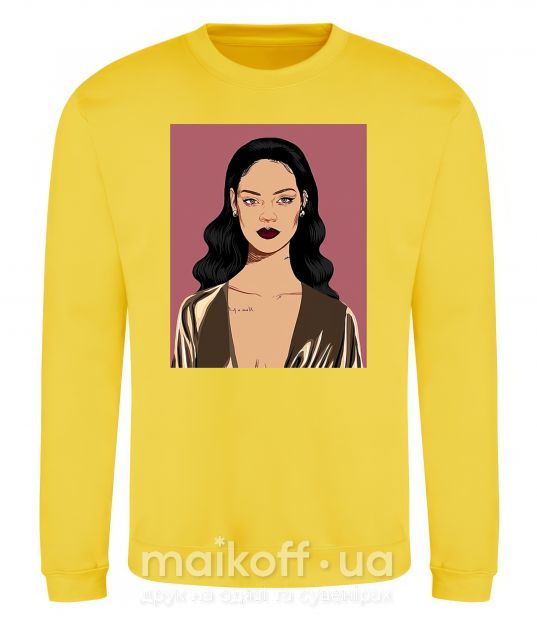 Світшот Rihanna art Сонячно жовтий фото