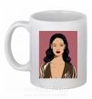 Чашка керамическая Rihanna art Белый фото
