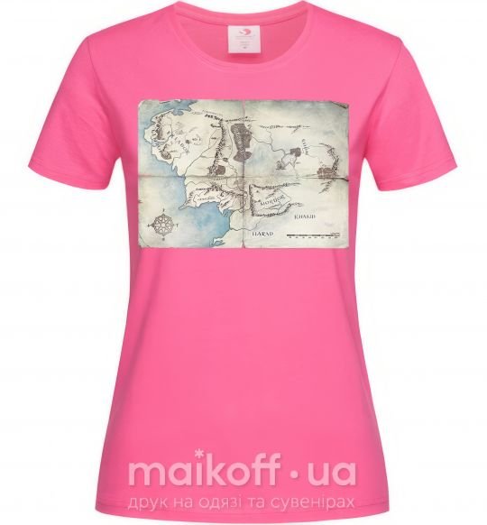 Женская футболка Середзем'я Ярко-розовый фото