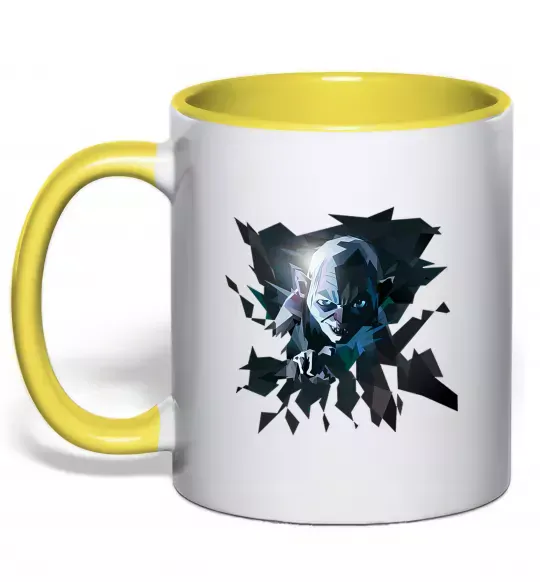 Чашка з кольоровою ручкою Golum art Сонячно жовтий фото