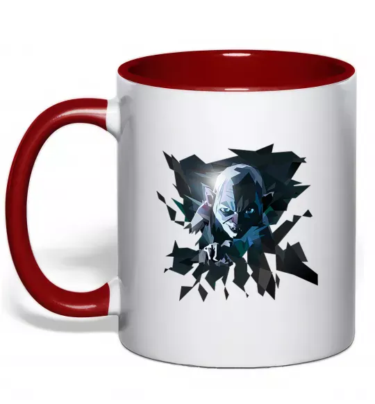 Чашка з кольоровою ручкою Golum art Червоний фото