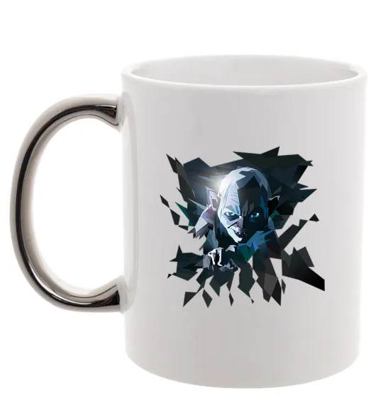 Чашка з кольоровою ручкою Golum art Срібло фото