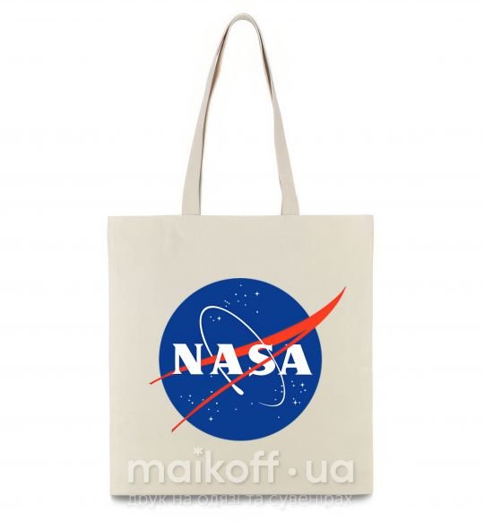 Еко-сумка NASA logo Бежевий фото