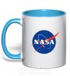 Чашка з кольоровою ручкою NASA logo Блакитний фото