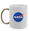 Чашка с цветной ручкой NASA logo Золото Чашка с цветной ручкой NASA logo Золото фото