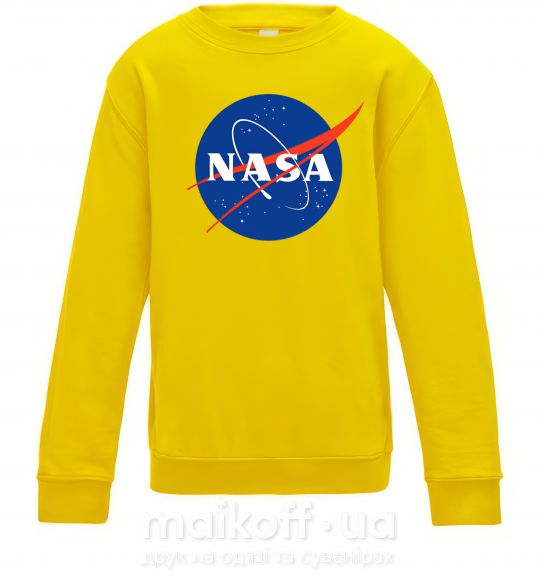 Детский Свитшот NASA logo Солнечно желтый фото