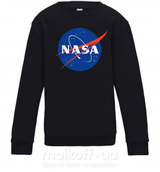 Детский Свитшот NASA logo Черный фото