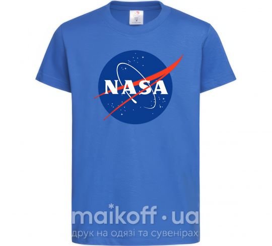 Дитяча футболка NASA logo Яскраво-синій фото