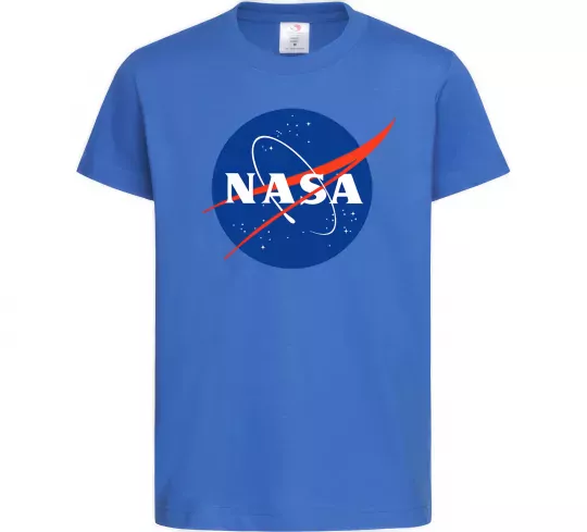 Дитяча футболка NASA logo Яскраво-синій фото