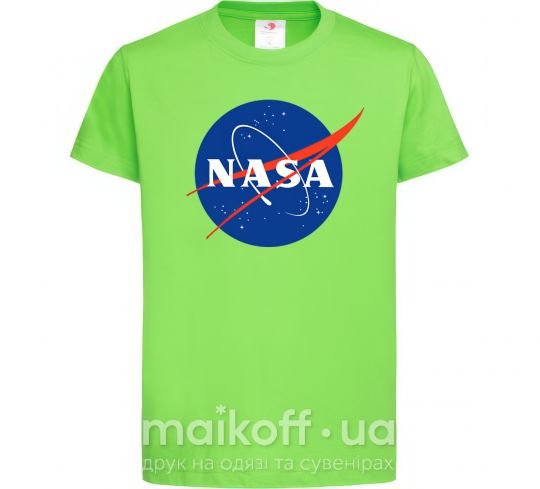 Детская футболка NASA logo Лаймовый фото