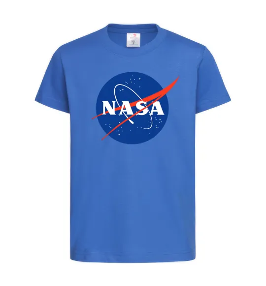 Дитяча футболка NASA logo Яскраво-синій фото