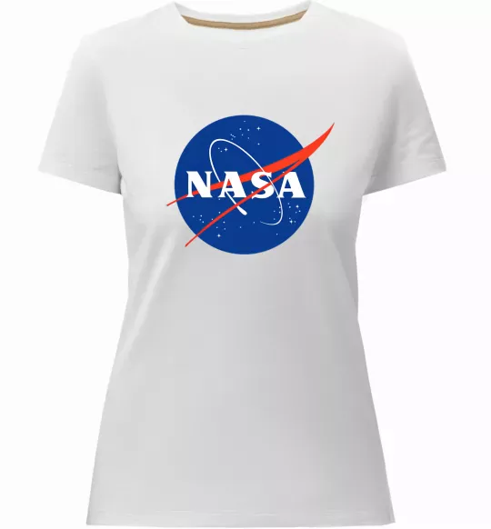 Жіноча преміум футболка NASA logo Білий фото