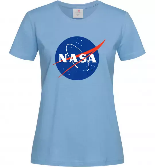 Женская футболка NASA logo Голубой фото