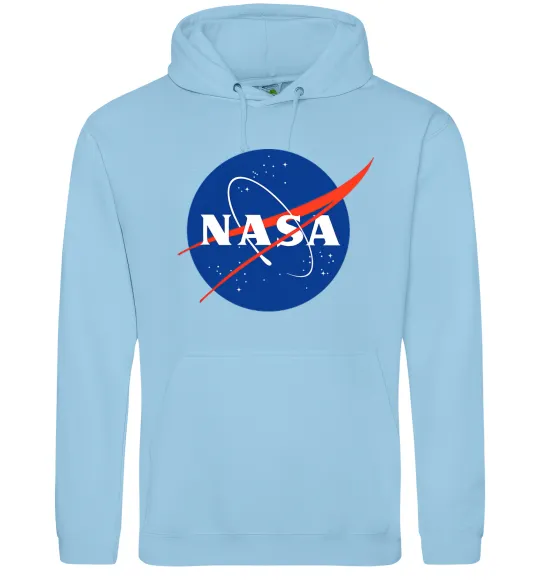 Мужская толстовка (худи) NASA logo Голубой фото