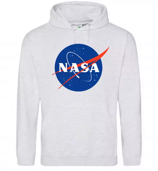 Женская толстовка (худи) NASA logo Серый меланж фото