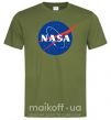 Мужская футболка NASA logo Оливковый фото