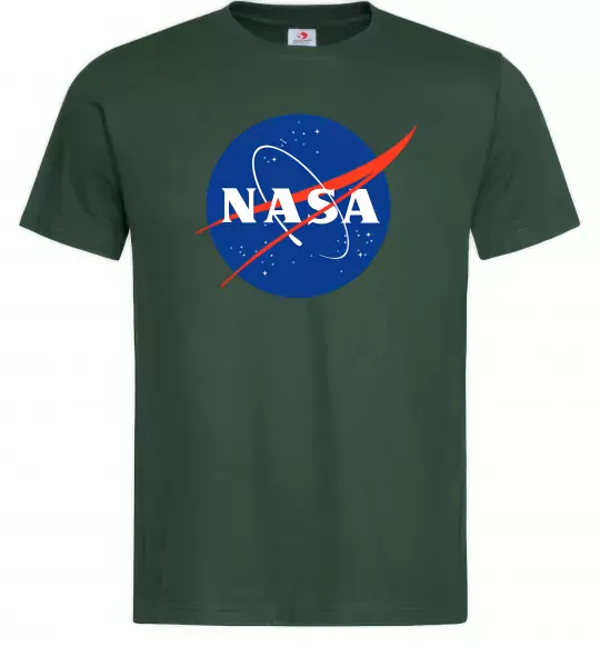 Мужская футболка NASA logo Темно-зеленый фото