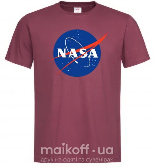 Мужская футболка NASA logo Бордовый фото