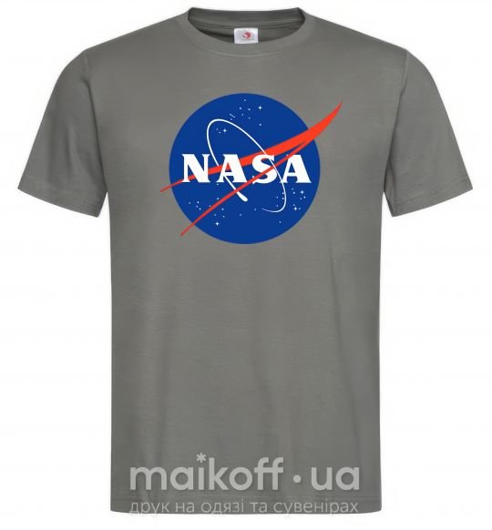 Чоловіча футболка NASA logo Графіт фото