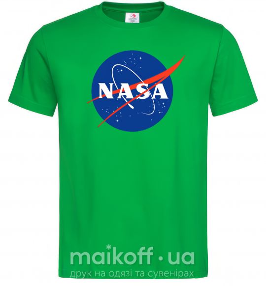 Мужская футболка NASA logo Зеленый фото