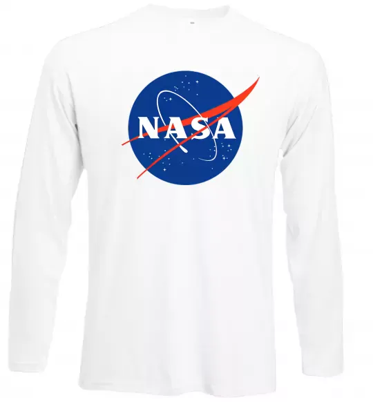 Лонгслив NASA logo Белый фото