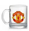 Чашка стеклянная Manchester United logo Прозрачный фото