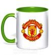 Чашка з кольоровою ручкою Manchester United logo Зелений фото