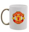 Чашка з кольоровою ручкою Manchester United logo Золото фото