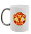 Чашка з кольоровою ручкою Manchester United logo Срібло фото